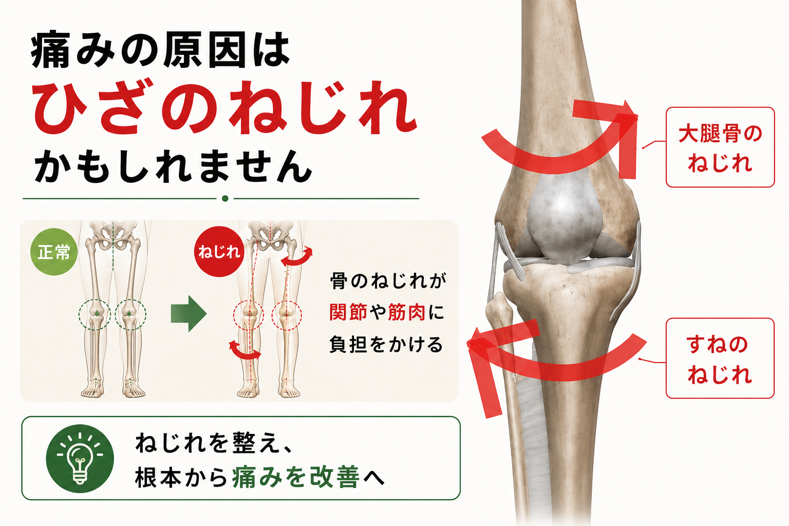 ひざがねじれて痛みが出る解説画像