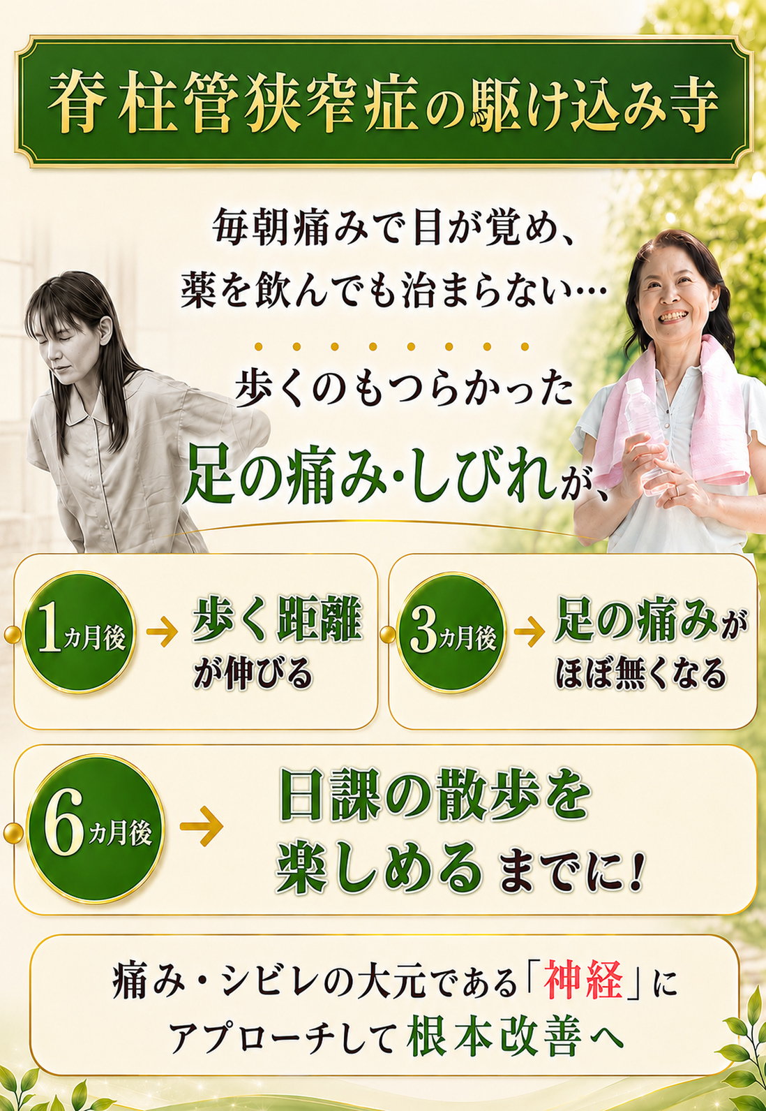 （足の痛み・しびれ・歩行困難）専門、奈良王寺てらだ整体院のキャッチコピー画像